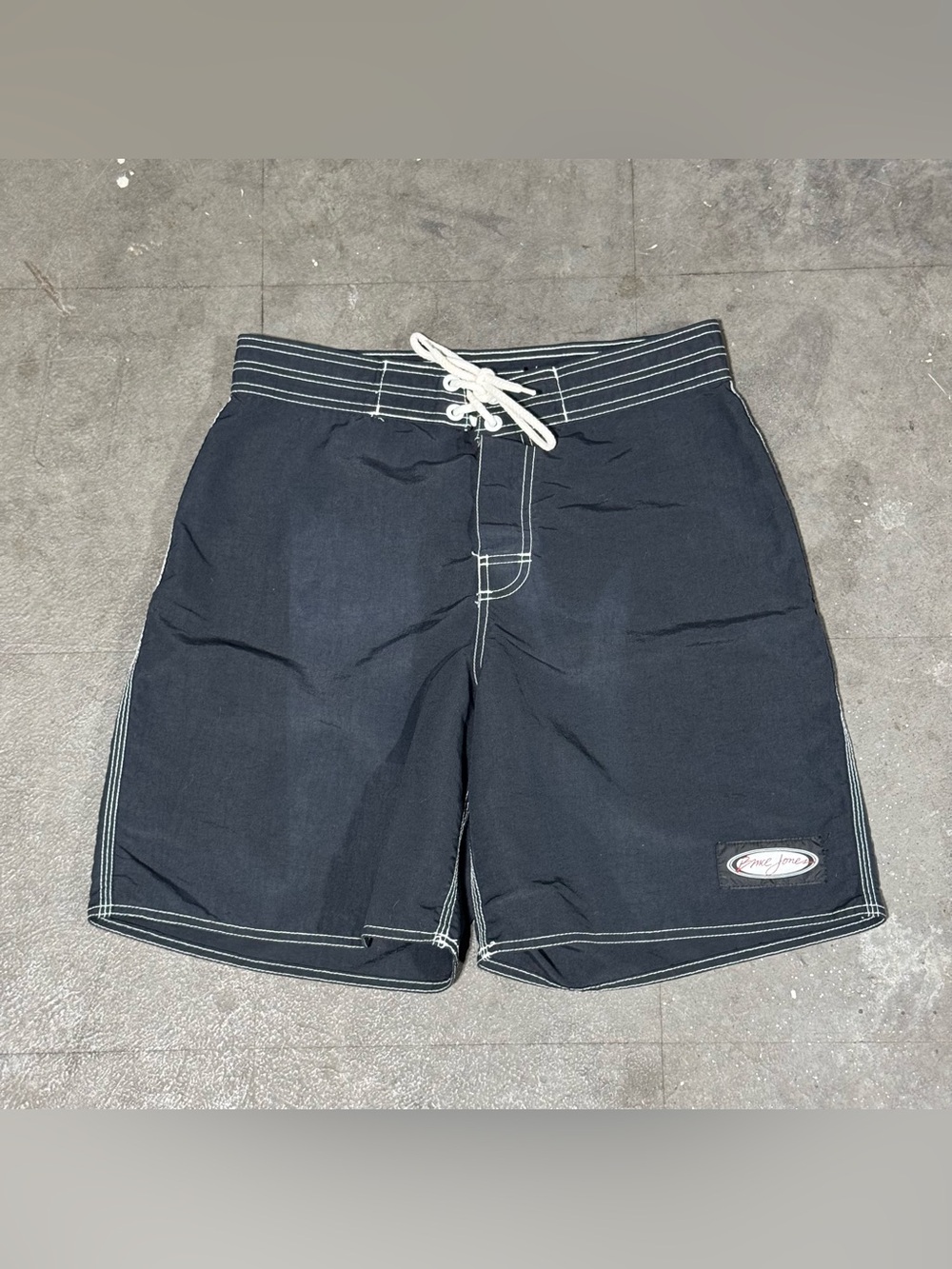 Vintage Bruce Jones Surfboards Black Board Shorts Swim Men’s Size 32 USA Made